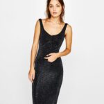 Metallic Thread Midi Dress