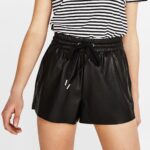 Faux leather shorts