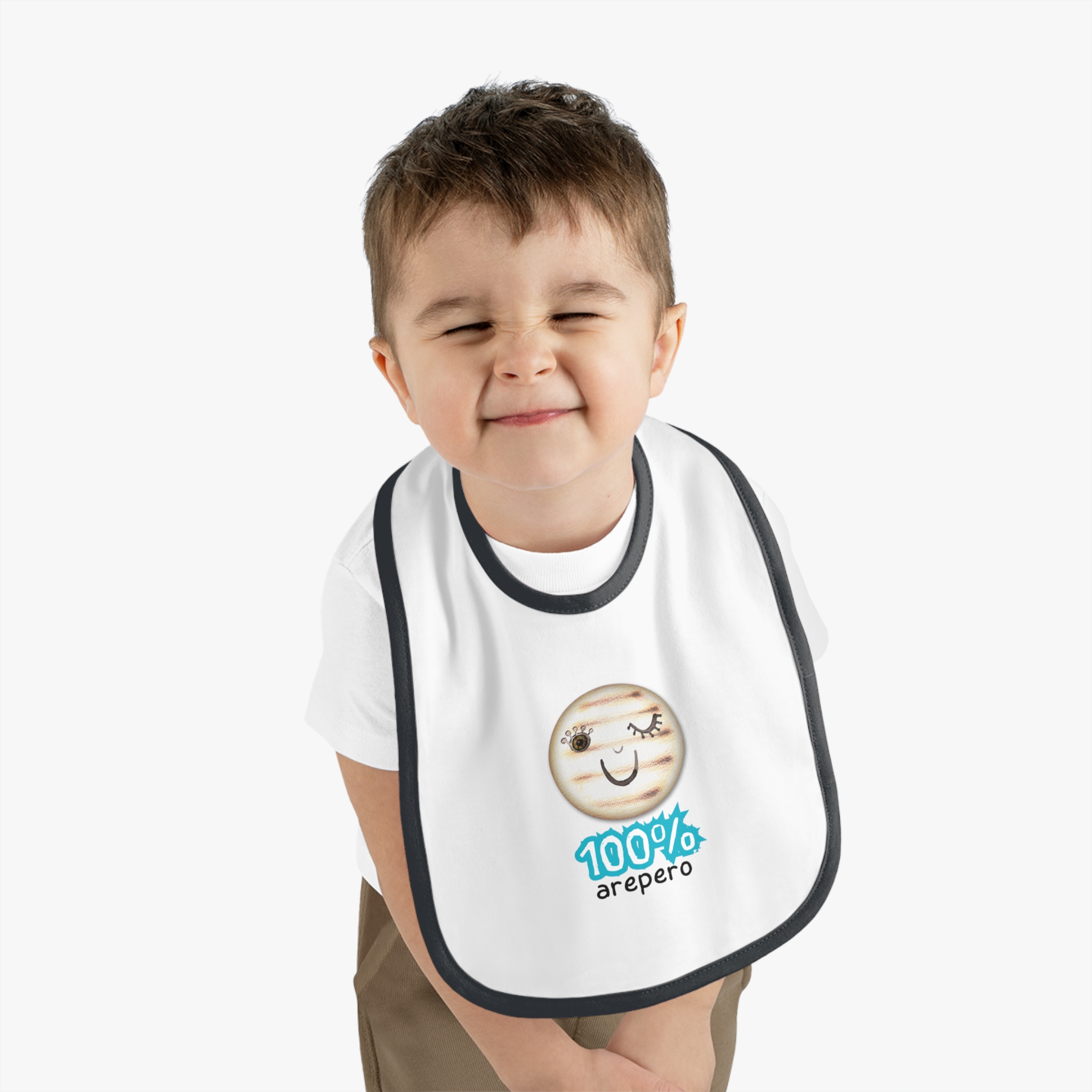 Modelo 13 Babero 100% arepero Modelo AZ. Baby Contrast Trim Jersey Bib - Image 4