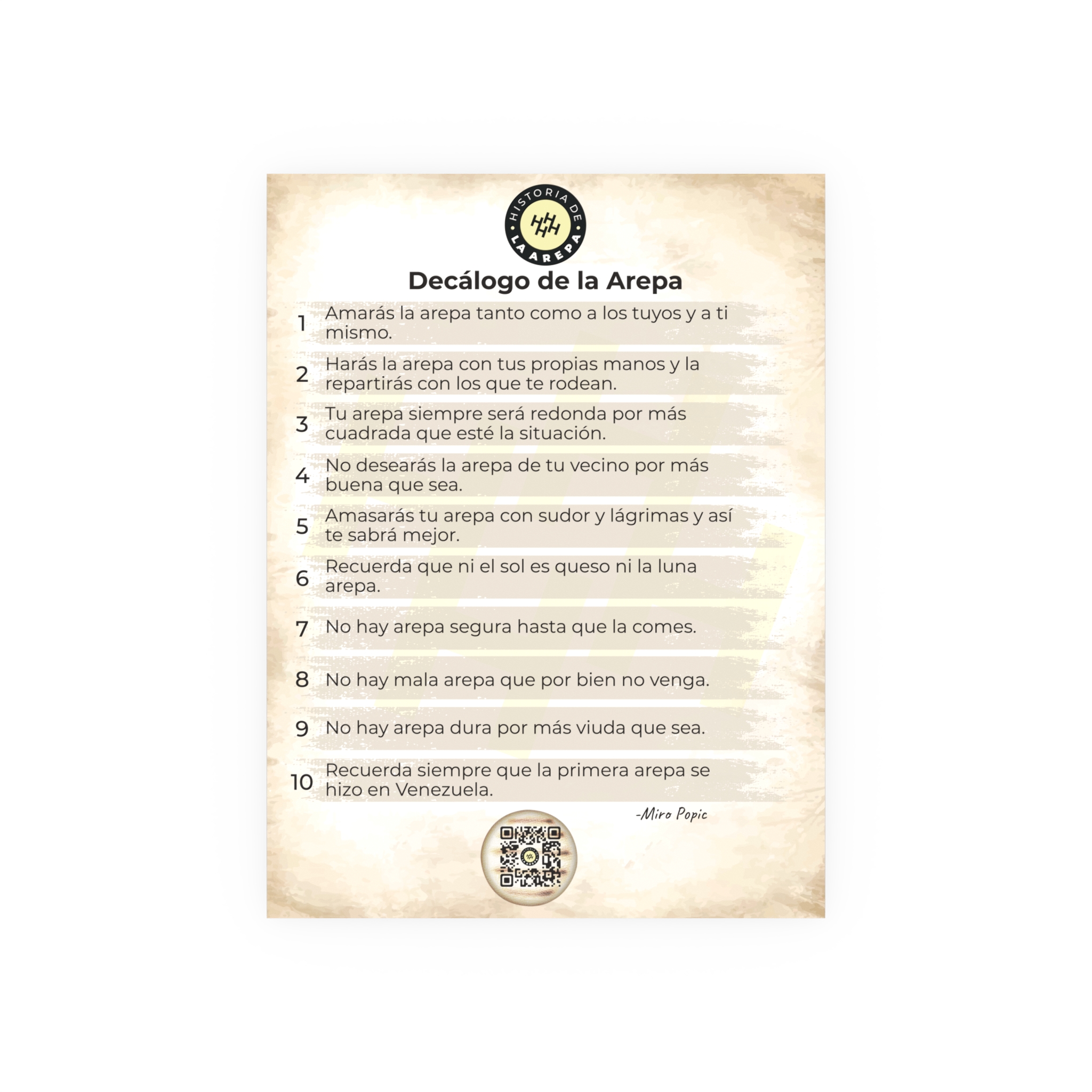 Póster - Decálogo de la Arepa (Idioma español) - Satin and Archival Matte Posters - Image 2