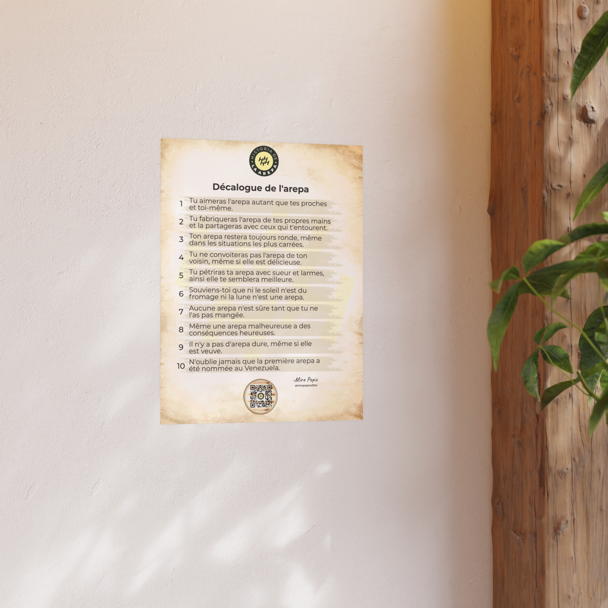 Poster - Décalogue de l'arepa, (idioma francés).  Satin and Archival Matte Posters - Image 6