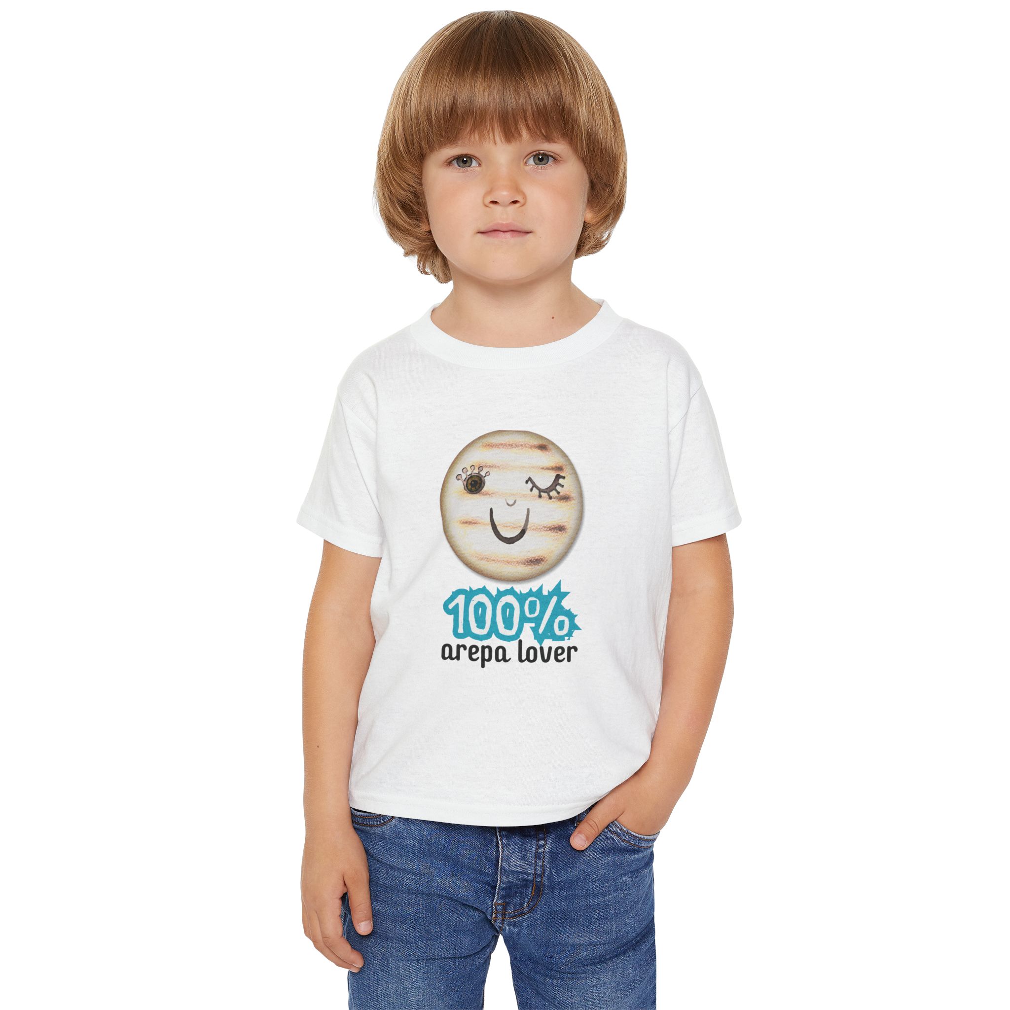 Modelo 10 - 100% Arepa lover Heavy Cotton™ Toddler T-shirt - Image 3