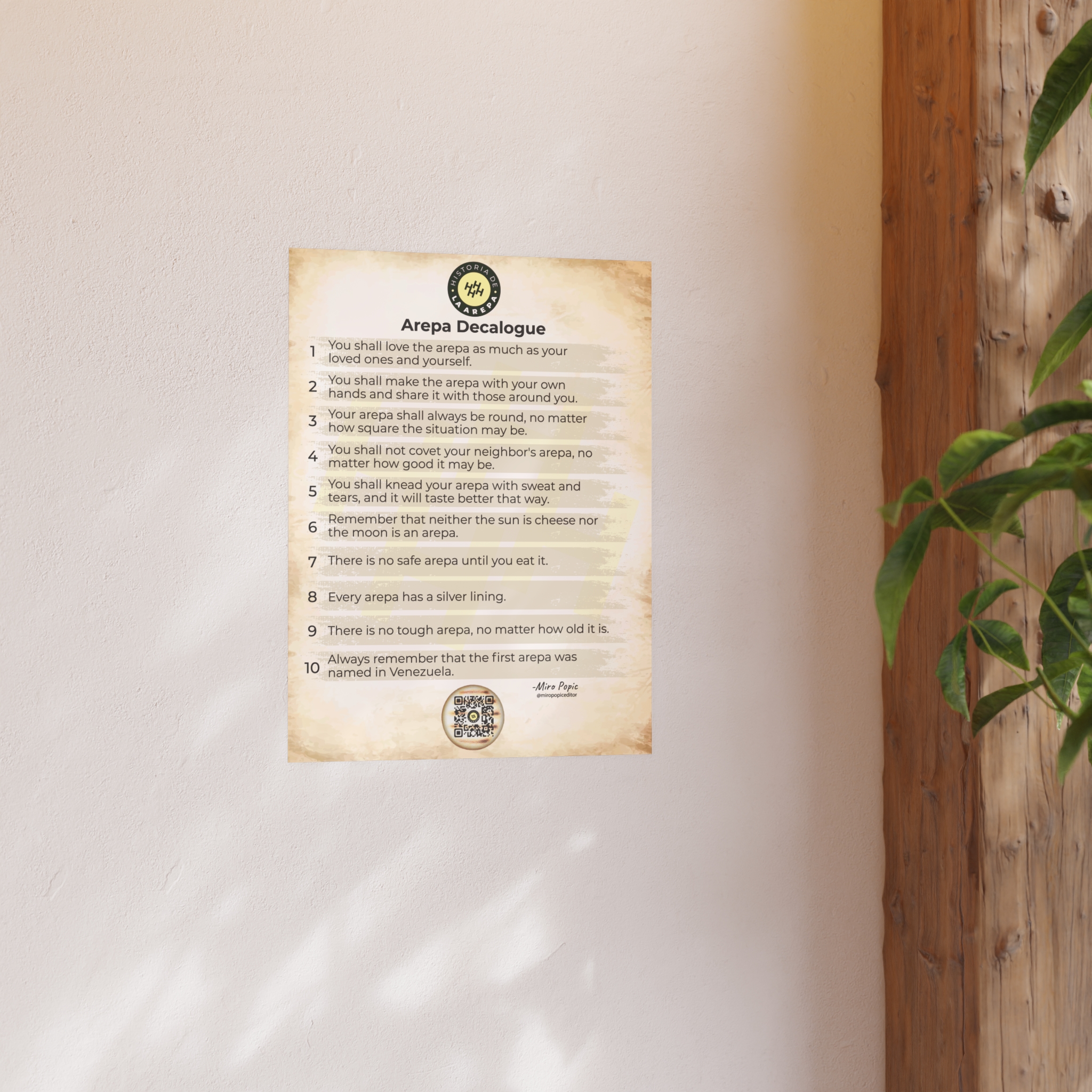 Poster - Arepa Decalogue, (Idioma inglés)  - Satin and Archival Matte Posters - Image 3