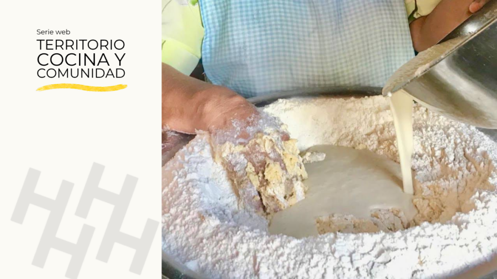 foto de preparacion de masa de arepa andina de trigo